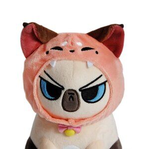 Angry Cat Plush - Siamese‎ Stuffed Animal - with Fox Hat that Fits Real Cats!
